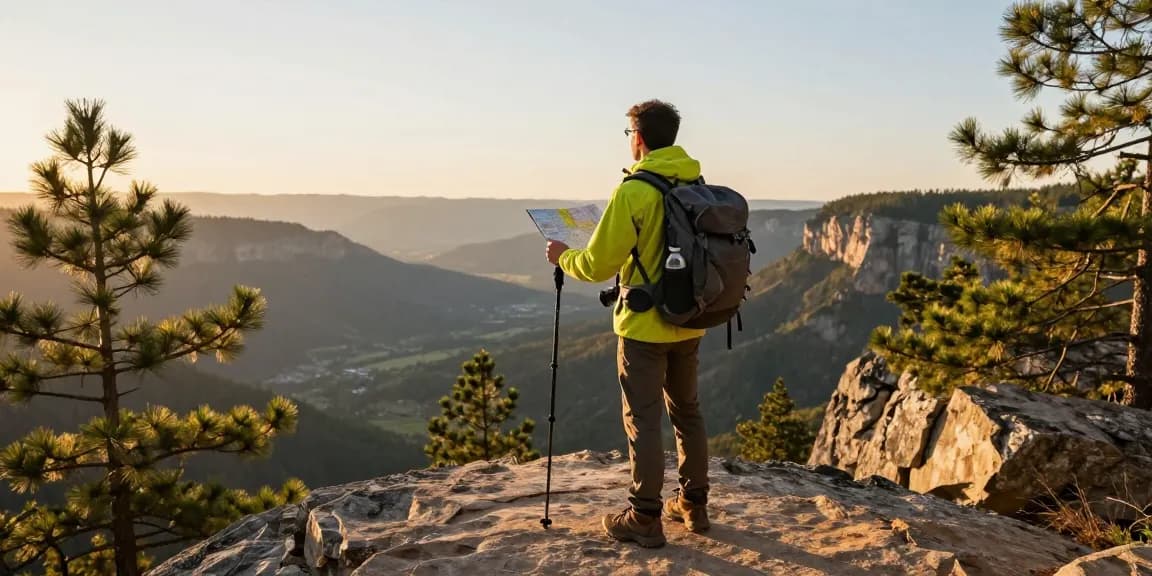 Traveler capturing golden hour view of valley with AA88 proximity
