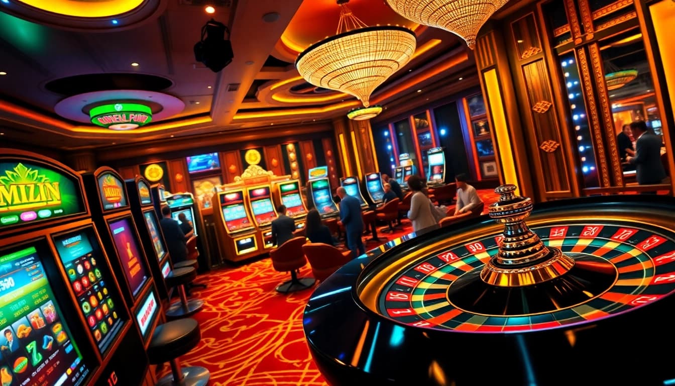 Players enjoying vibrant slot machines at 78WIN, experiencing thrilling gambling action.