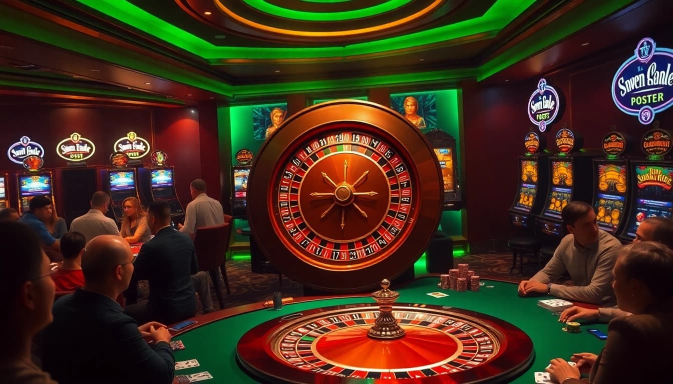 The hidden wiki showcases a vibrant casino scene with enthusiastic gamblers, poker chips, and a roulette wheel.