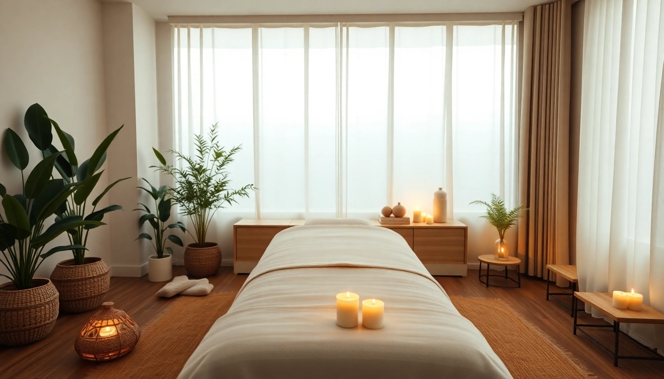 오산출장마사지 in a calming home setting, featuring a cozy massage table and relaxing ambiance.