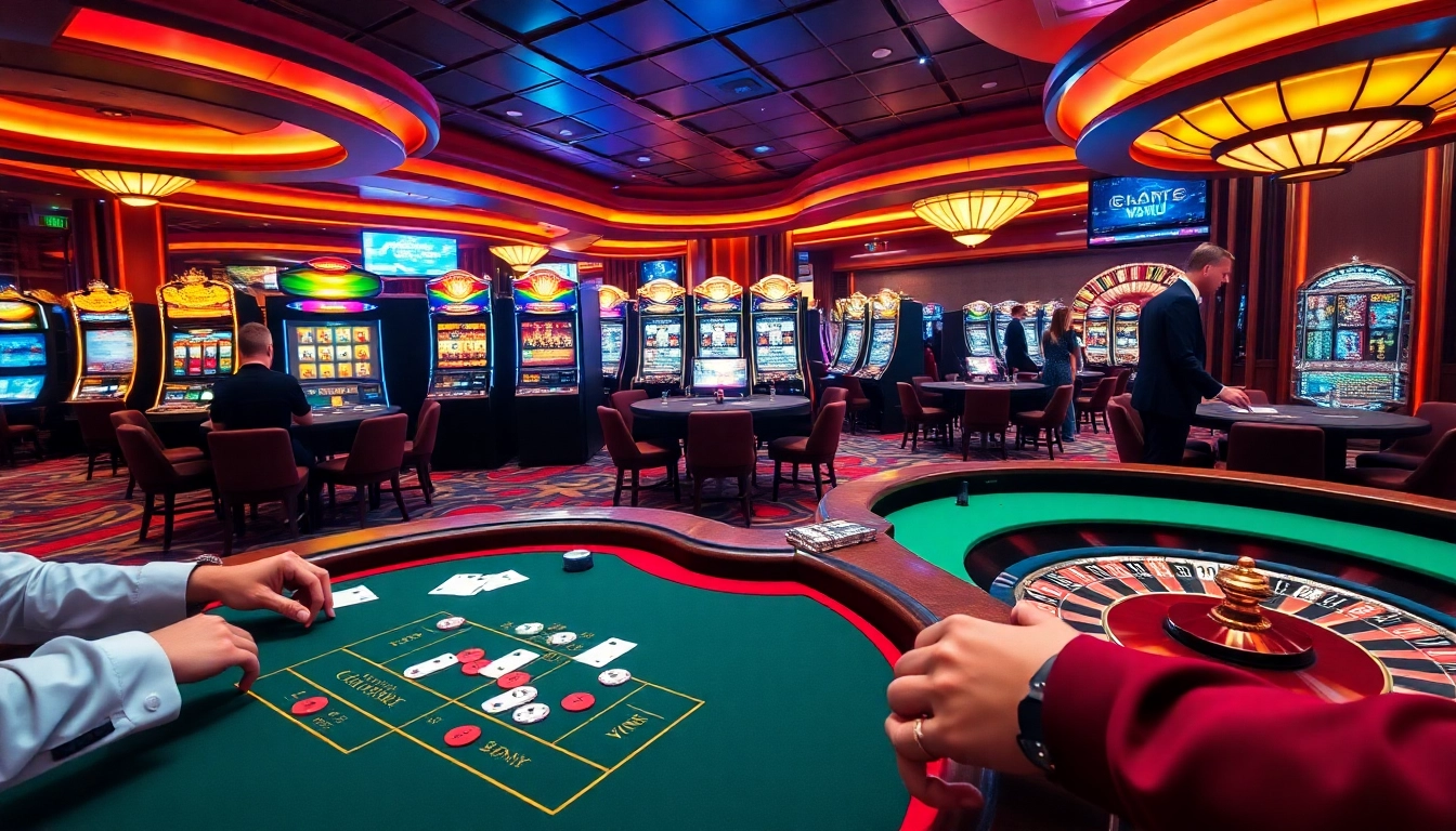 WW88 players enjoying thrilling baccarat at an elegant casino with vibrant atmosphere