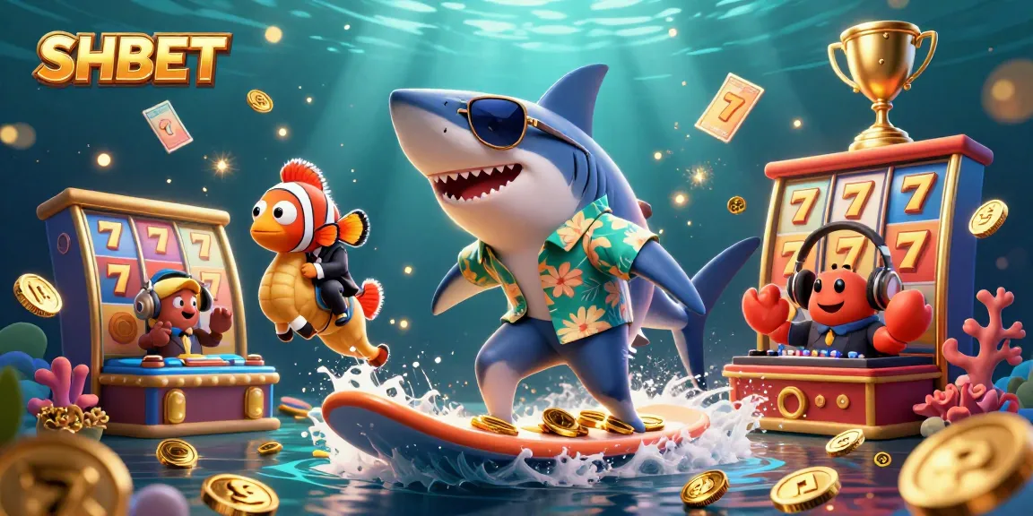 SHBET engages players with dynamic visuals of exciting slot games and underwater adventure elements.