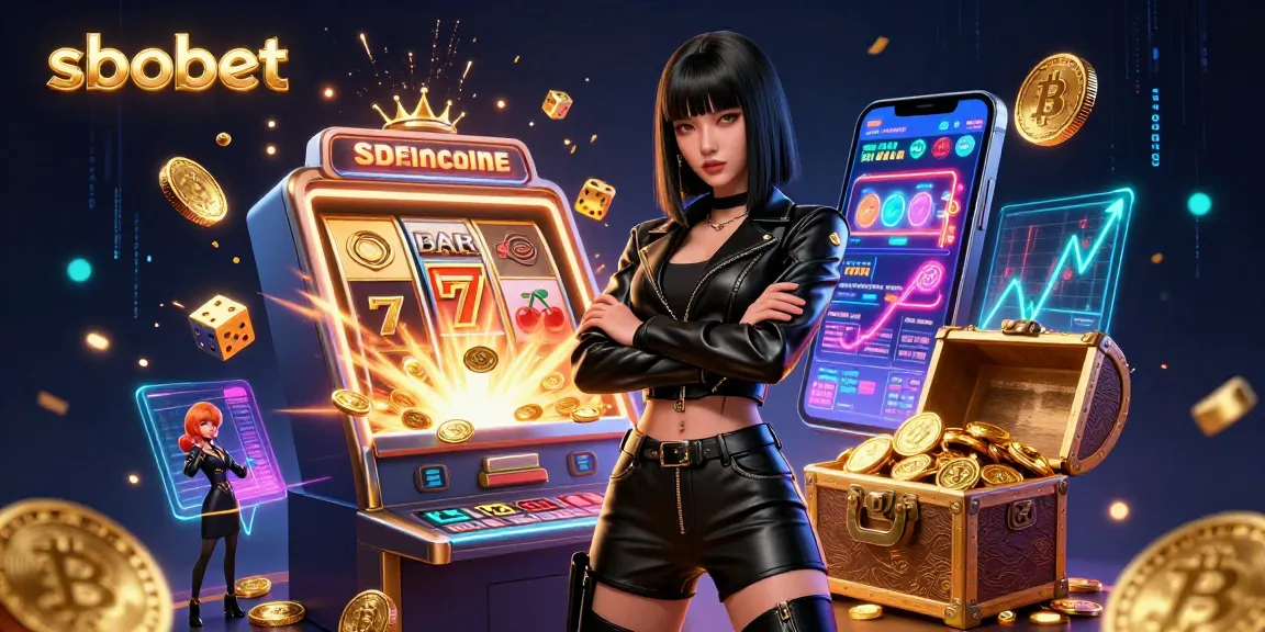 Experience sbobet betting excitement with stunning characters and dynamic casino elements in a vibrant 3D scene.
