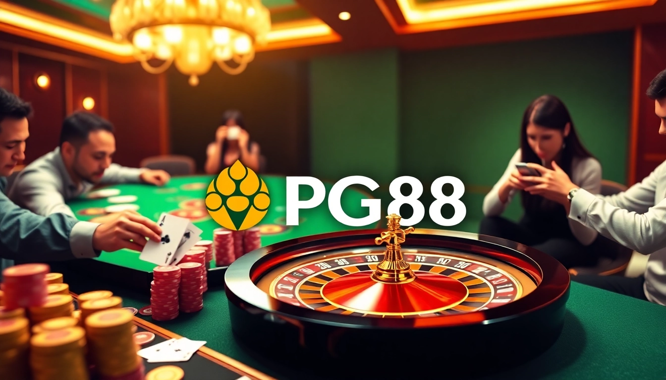 Experience thrilling gameplay at PG88 with vibrant casino tables and engaging players.