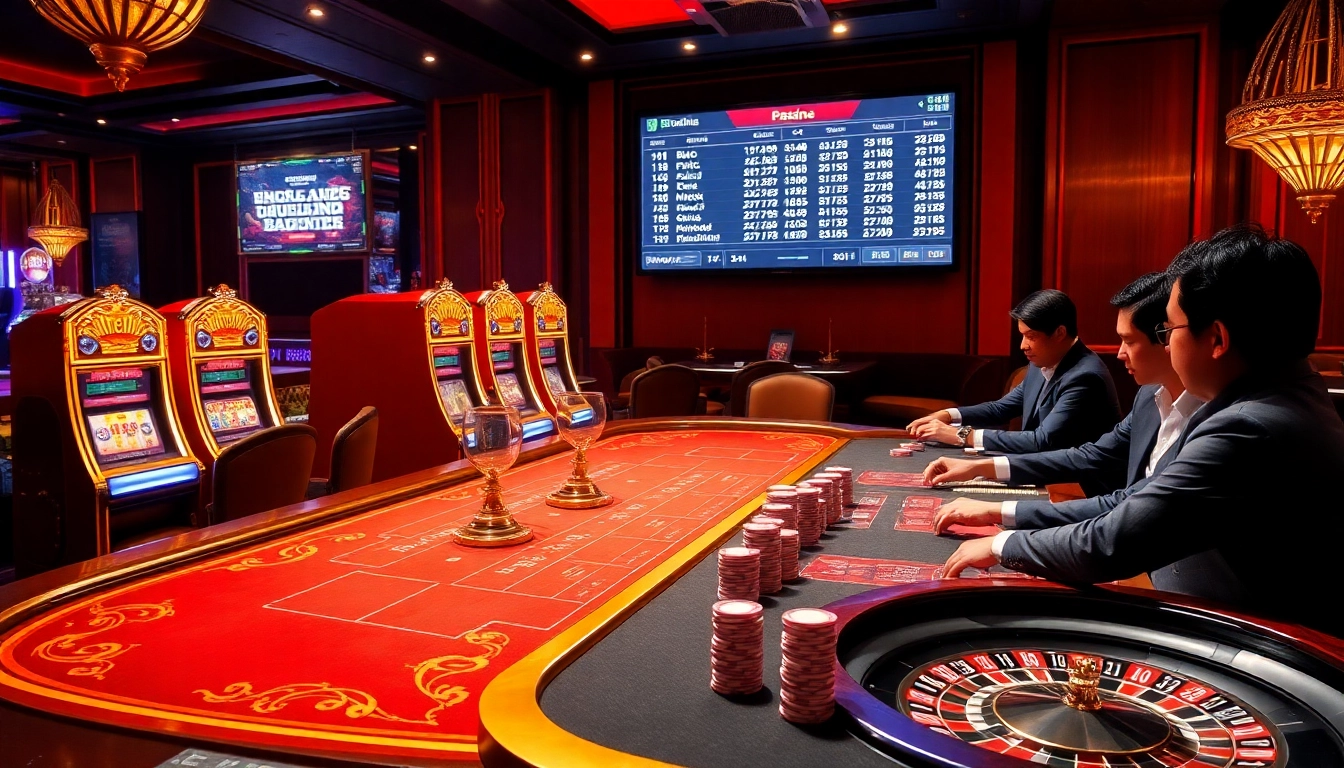 Experience the excitement at a luxurious j88 casino table with vibrant games and high-stakes action.