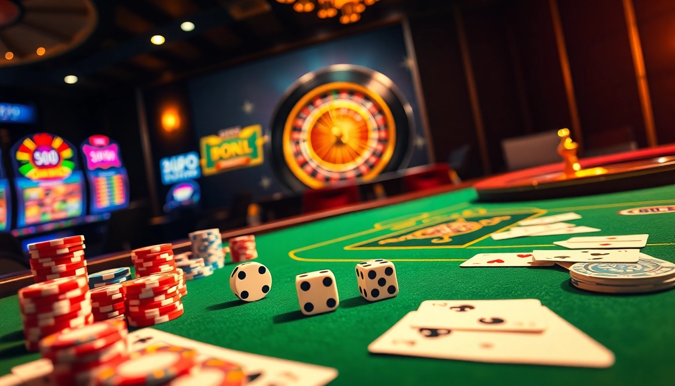Engaging players at the lavish casino table of https://gamebaidoithuong.coffee/ enjoying poker games with vibrant chips.
