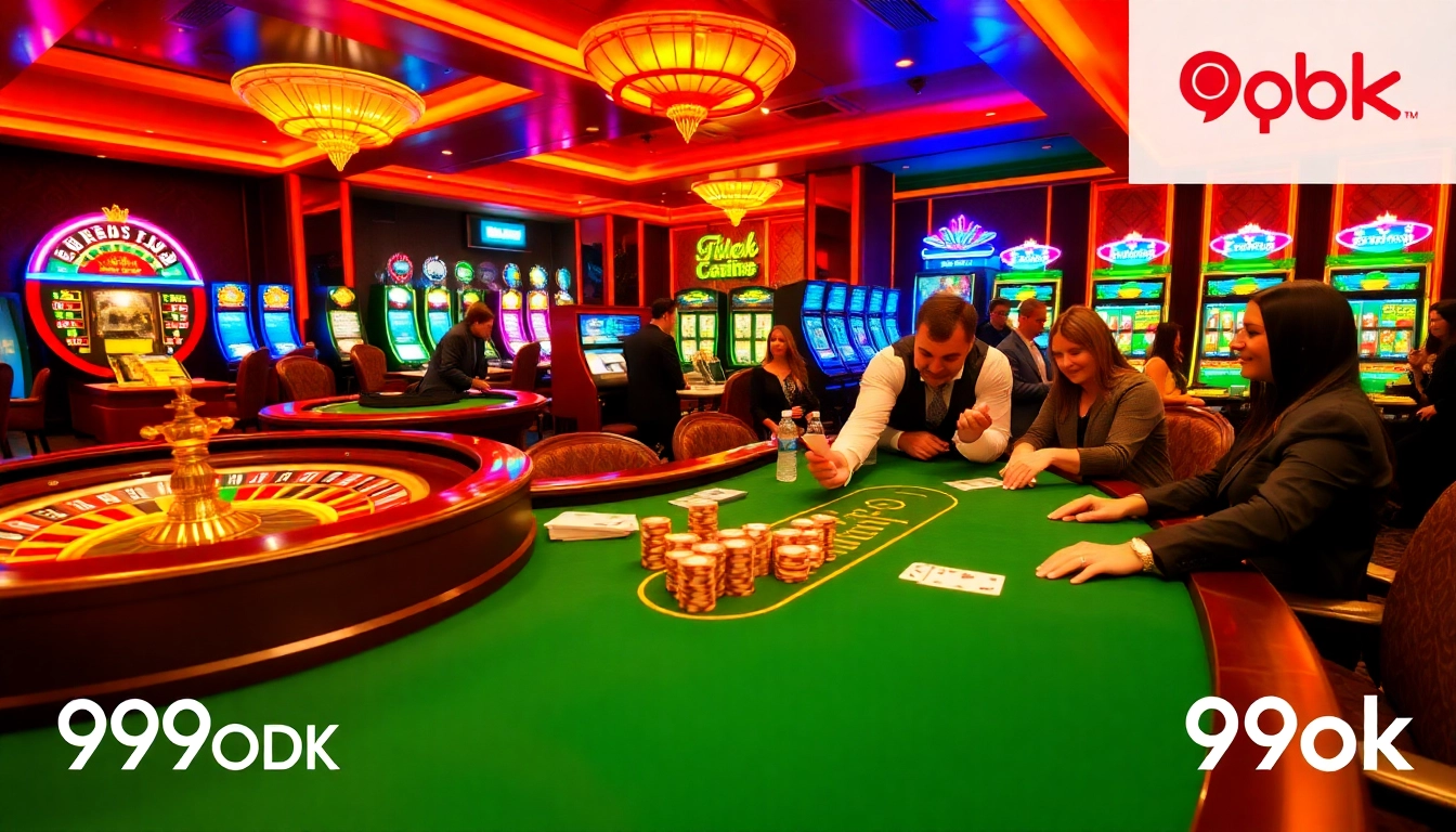 Experience the excitement of 99ok with vibrant casino gaming, featuring poker and slot machines.
