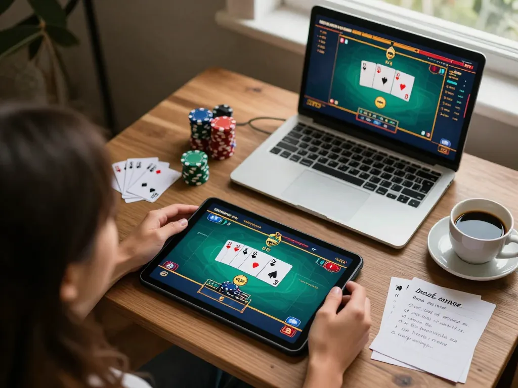 Engaging in kuwin 789 poker strategies at home, blending excitement and responsibility in online gaming.