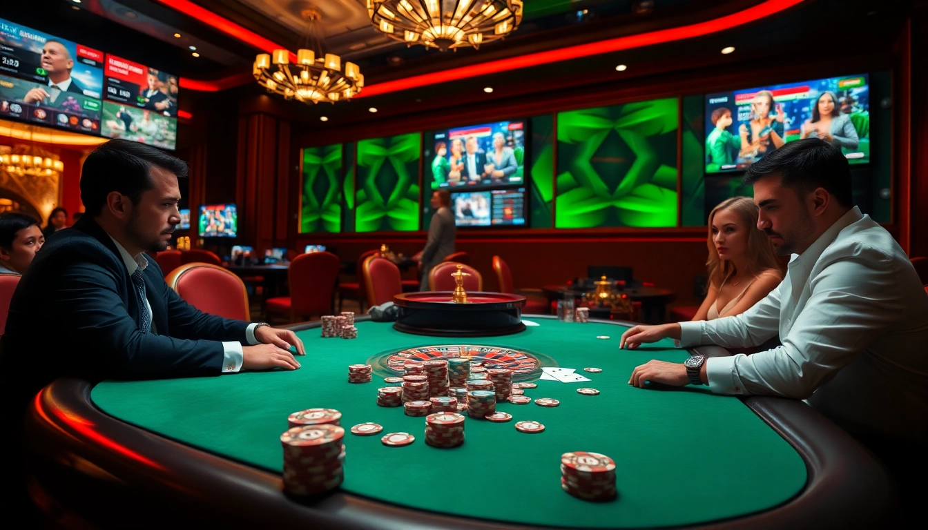 Experience the thrill of สมัครสมาชิก bk8 at a premier casino with elegant poker tables and vibrant gaming atmosphere.