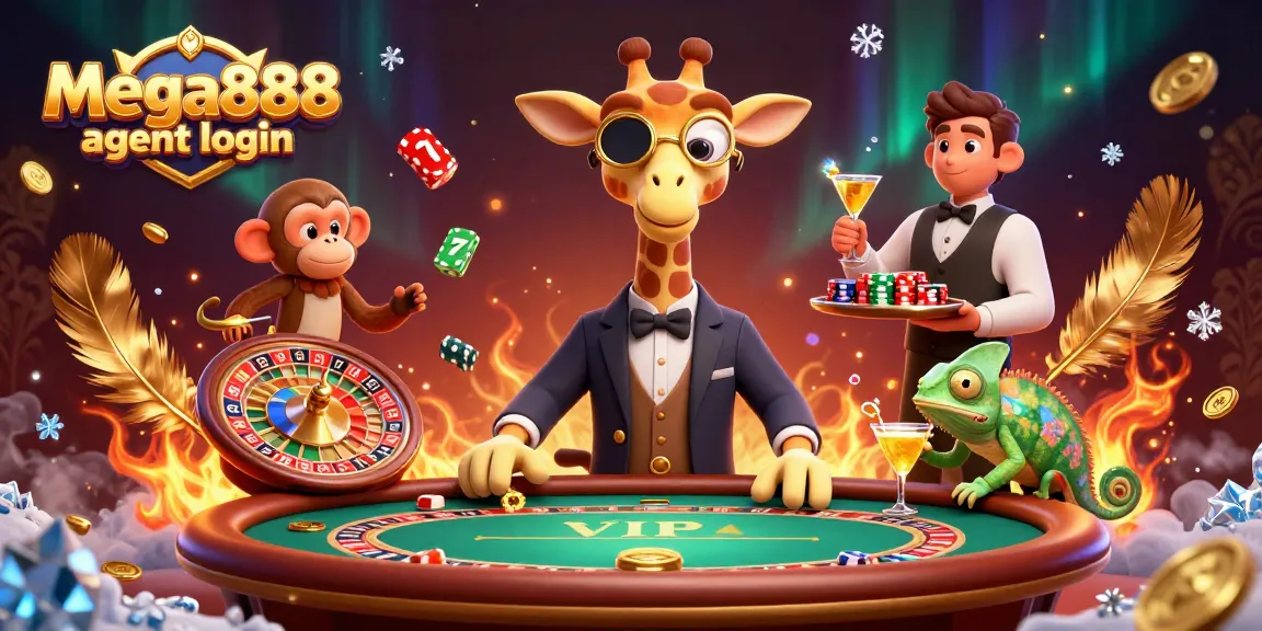 Engage in the excitement with mega888 agent login at dynamic casino scene featuring unique characters.