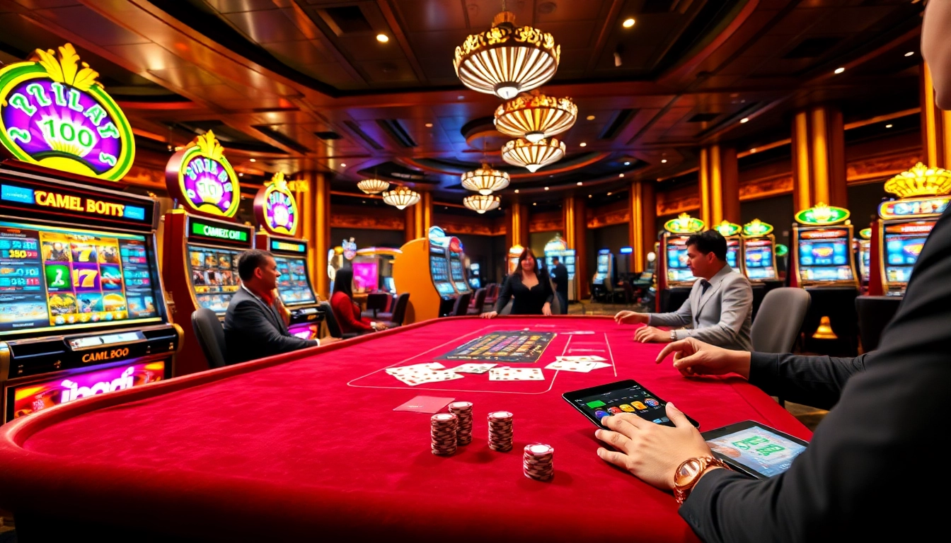 i9bet casino table with vibrant games and professional dealers, capturing the excitement of online gambling.