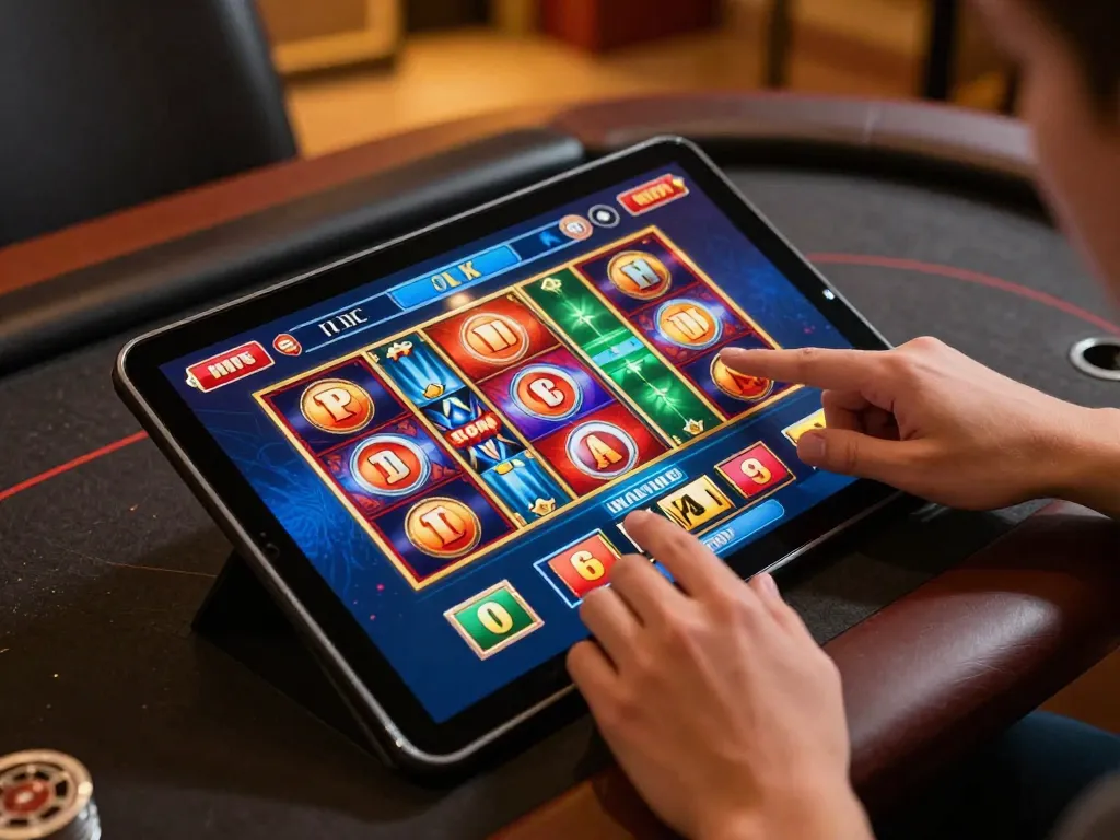 Engaging in gameplay on the TG88 online casino platform featuring vivid slot graphics.