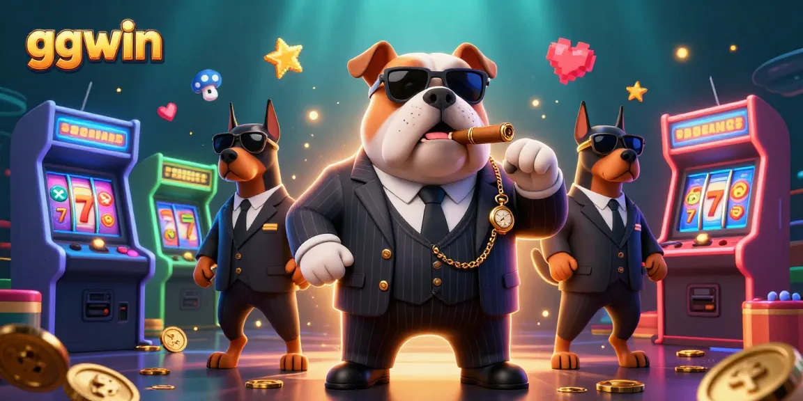 Experience thrilling slots and jackpots at ggwin with colorful 3D casino elements and mafia-themed characters.