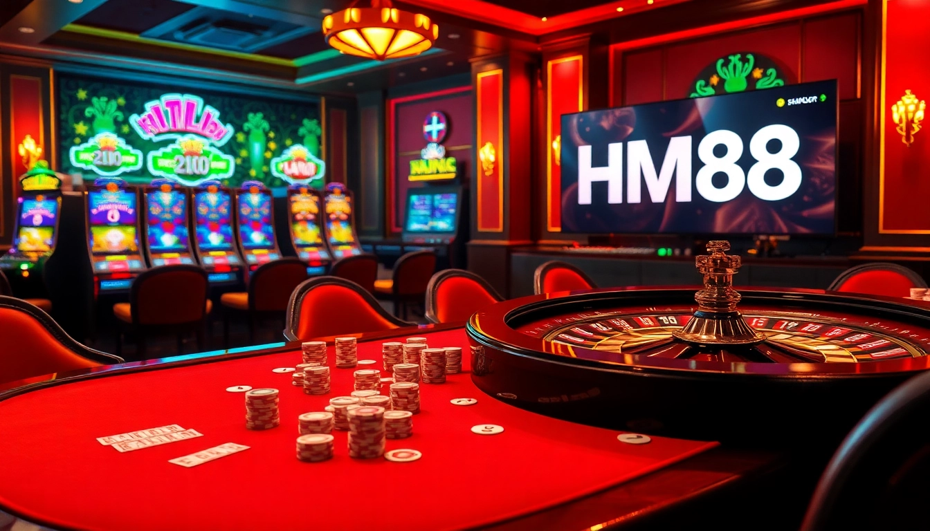 Engage with thrilling HM88 casino action featuring vibrant tables and exciting slot machines.