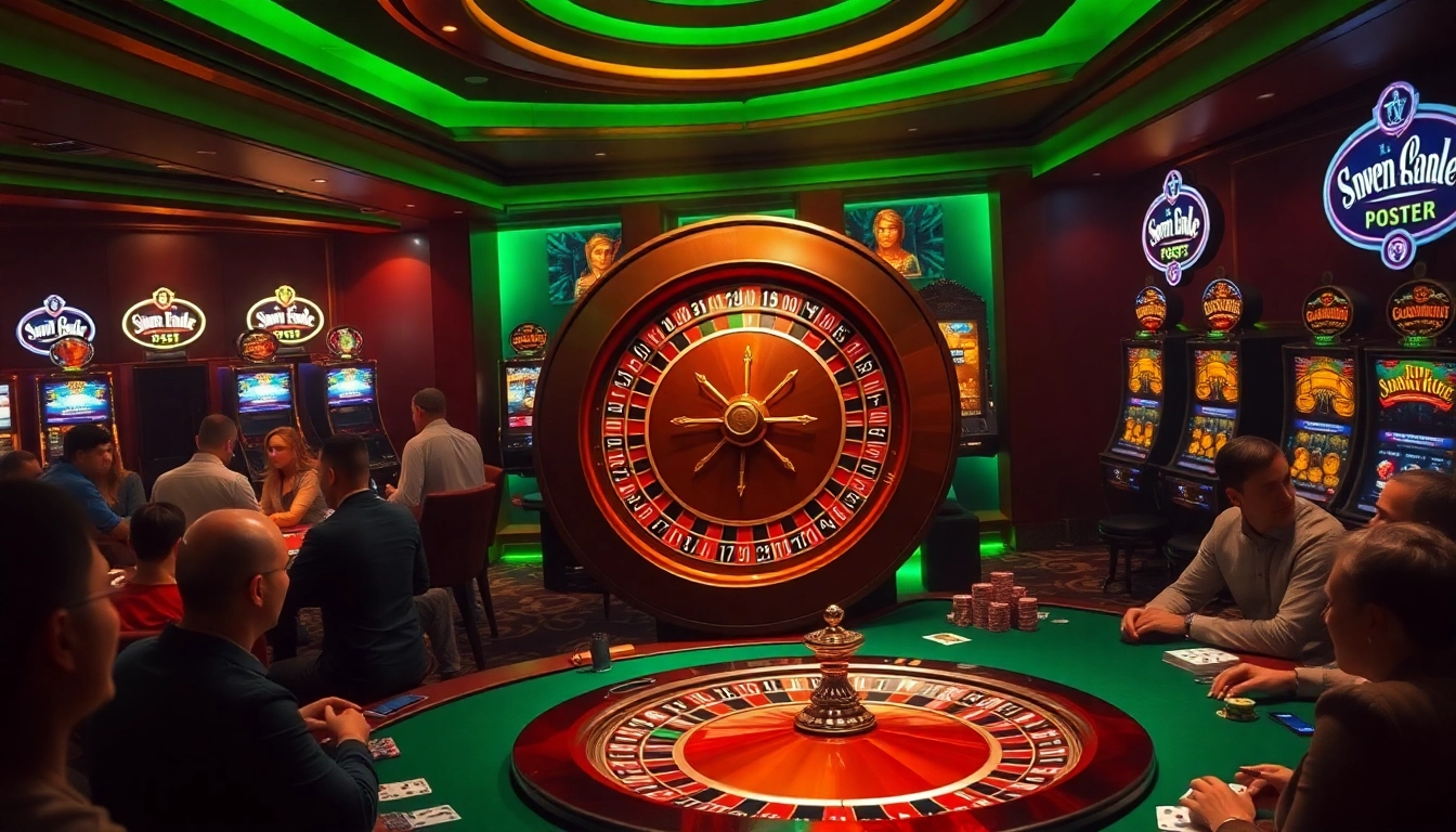 The hidden wiki showcases a vibrant casino scene with enthusiastic gamblers, poker chips, and a roulette wheel.