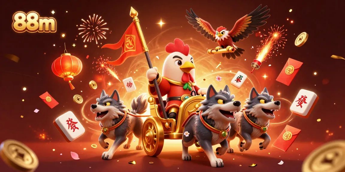 Experience the thrill of 88m with a vibrant 3D casino illustration showcasing adventure and celebration.