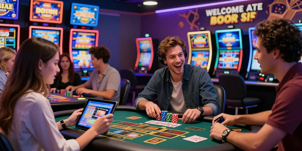 Players engaging with games at a credit card casino, featuring vibrant atmosphere and excitement at dea.org.uk.