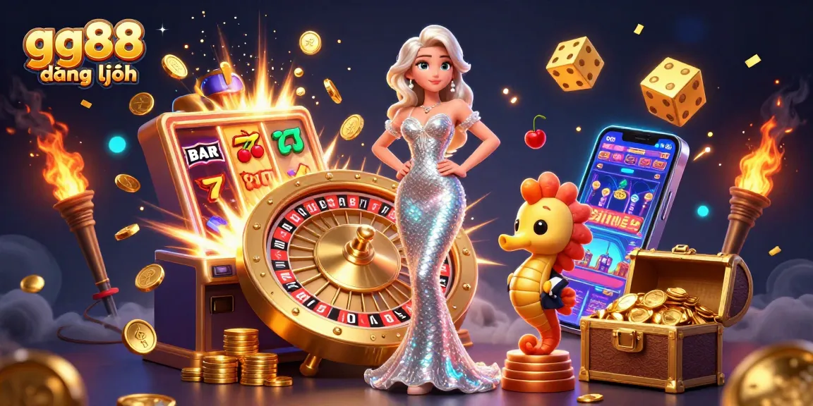 Enter the world of online gaming with gg88 đăng nhập featuring a glamorous scene full of excitement and winnings.