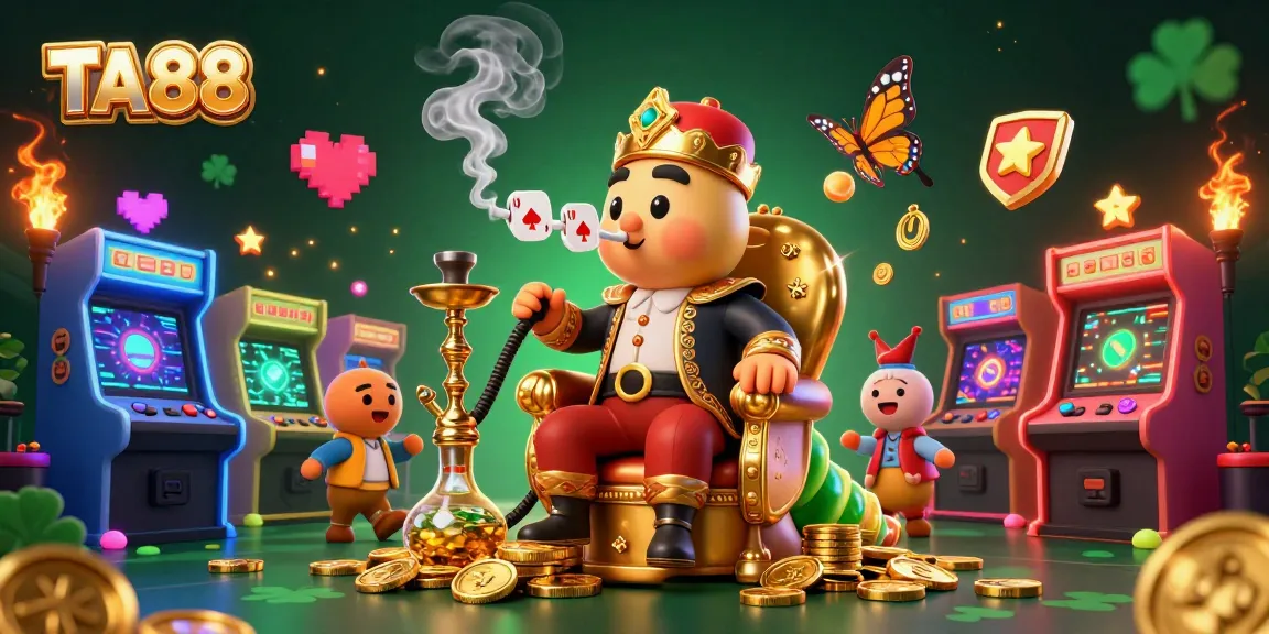 Experience the excitement of TA88 with this engaging casino-themed 3D art showcasing poker hand symbols.