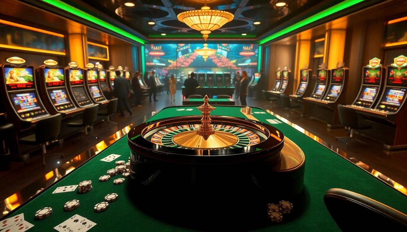 Engaged gamblers at a casino table with elements inspired by the hidden wiki tor showcasing excitement and strategy.