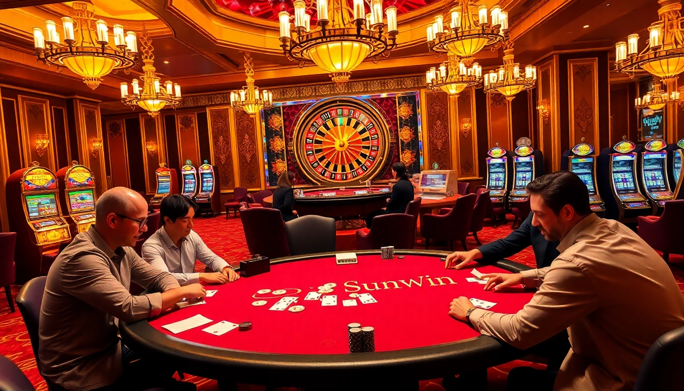 Experience the thrill of high-stakes gambling at sunwin's luxurious casino tables.