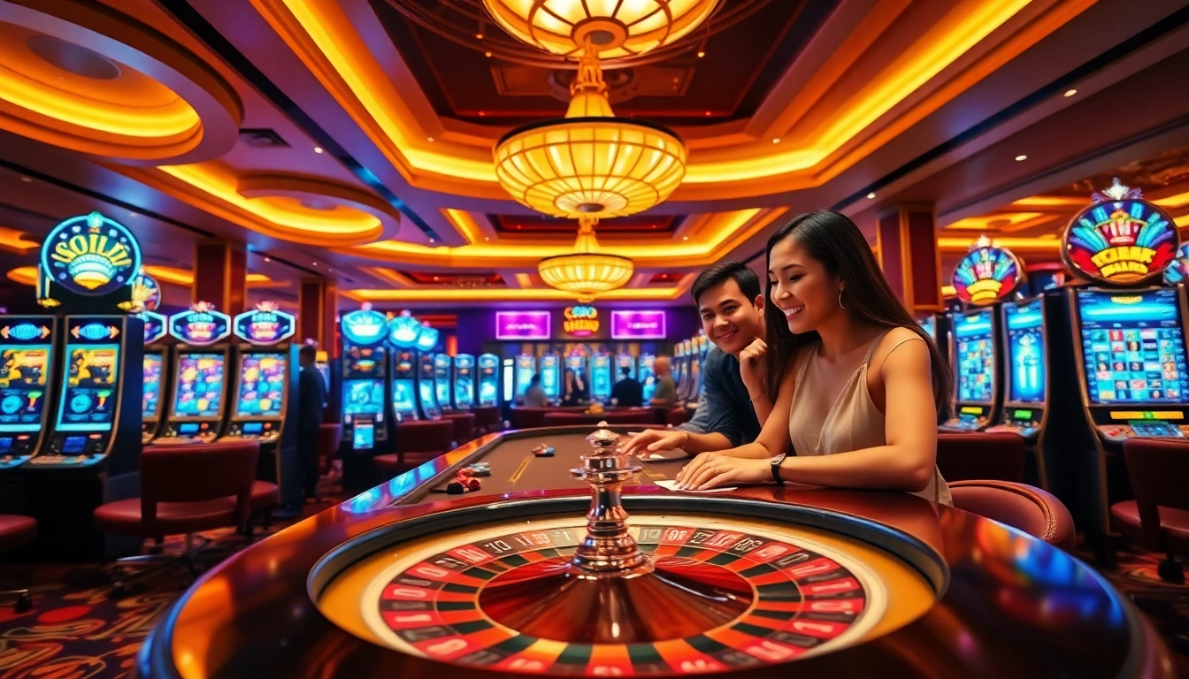 SODO CASINO vibrant gaming atmosphere with roulette and slot machines showcasing excitement.