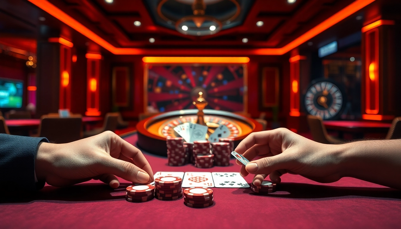 Professional gambler placing strategic bets on https://hz88.forum/ poker chips and cards