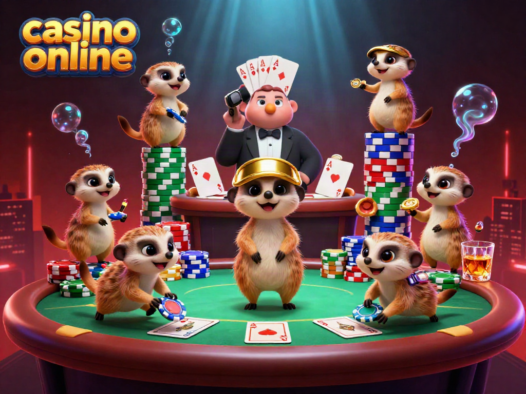 Experience thrilling moments with adorable meerkats in a vibrant casino online scene.