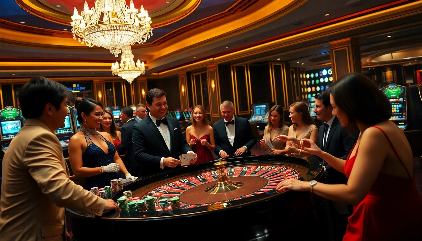 Excited players gamble at 78WIN casino, showcasing roulette and poker action.