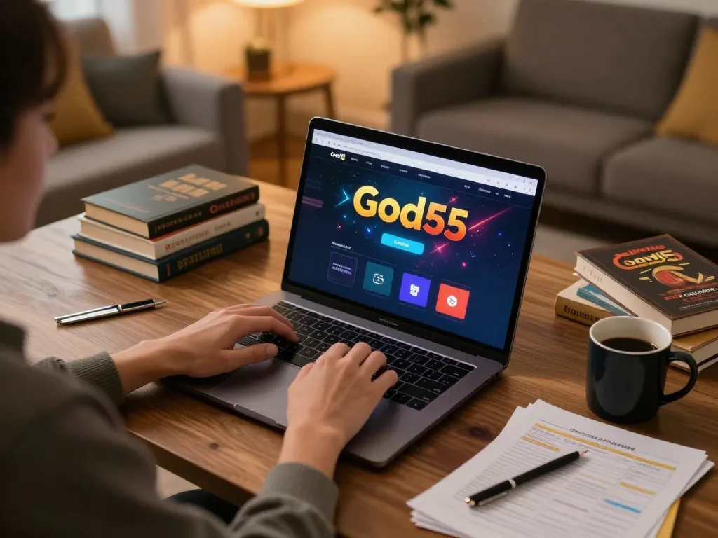 Engage with God55's online gaming experience from the comfort of home.