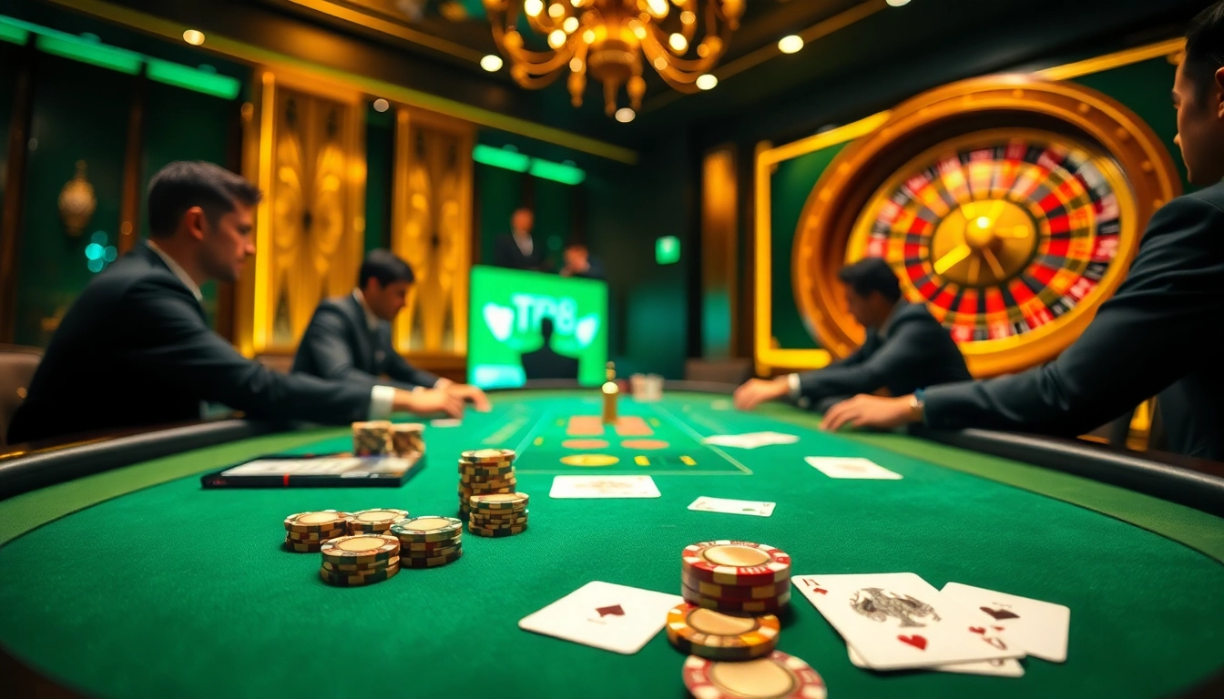 Enjoying high-stakes poker at TR88 casino with professional players and elegant settings.