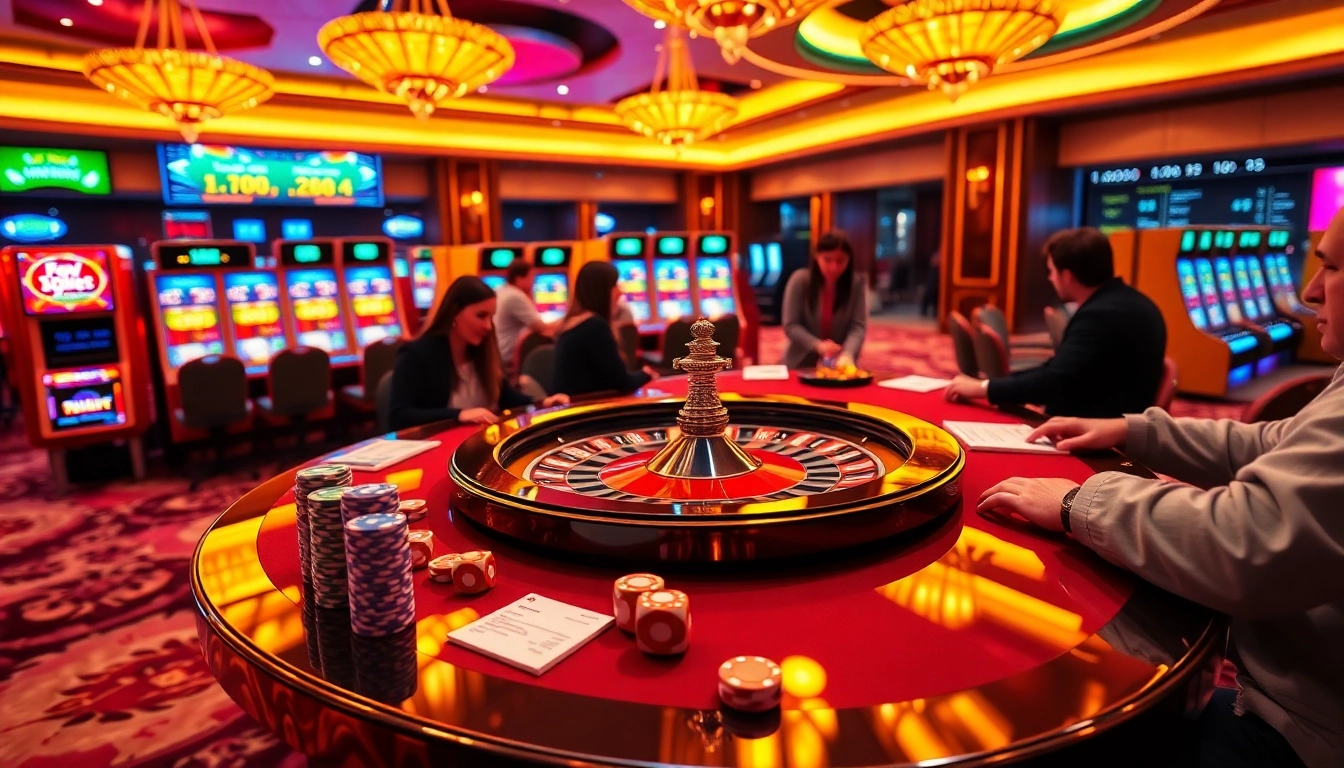 Experience the thrilling excitement of 3Dbet with a vibrant casino scene featuring colorful poker chips and energetic players.