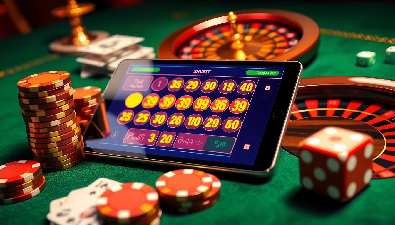 Engaging lô đề trực tuyến interface showing real-time lottery results with strategic betting chips and casino elements