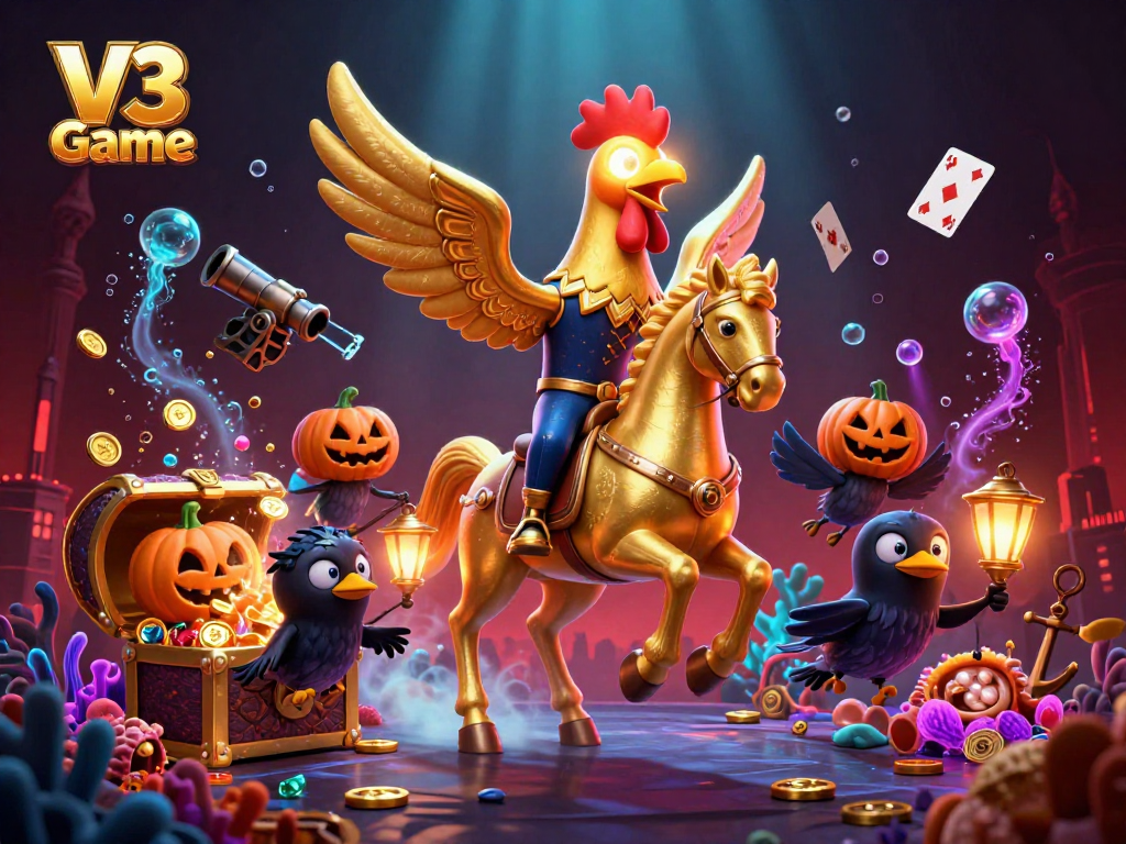 Experience thrilling gameplay with V3 Game through a captivating 3D illustration.