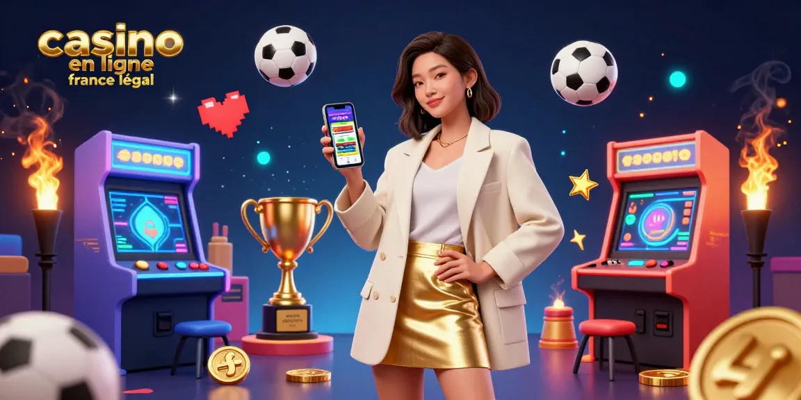 Plongez dans la scène dynamique du casino en ligne France légal, mettant en avant des moments gagnants avec un personnage photoréaliste.