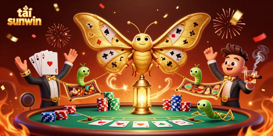 Engage in thrilling casino action with tải sunwin as a majestic moth reveals winning cards.