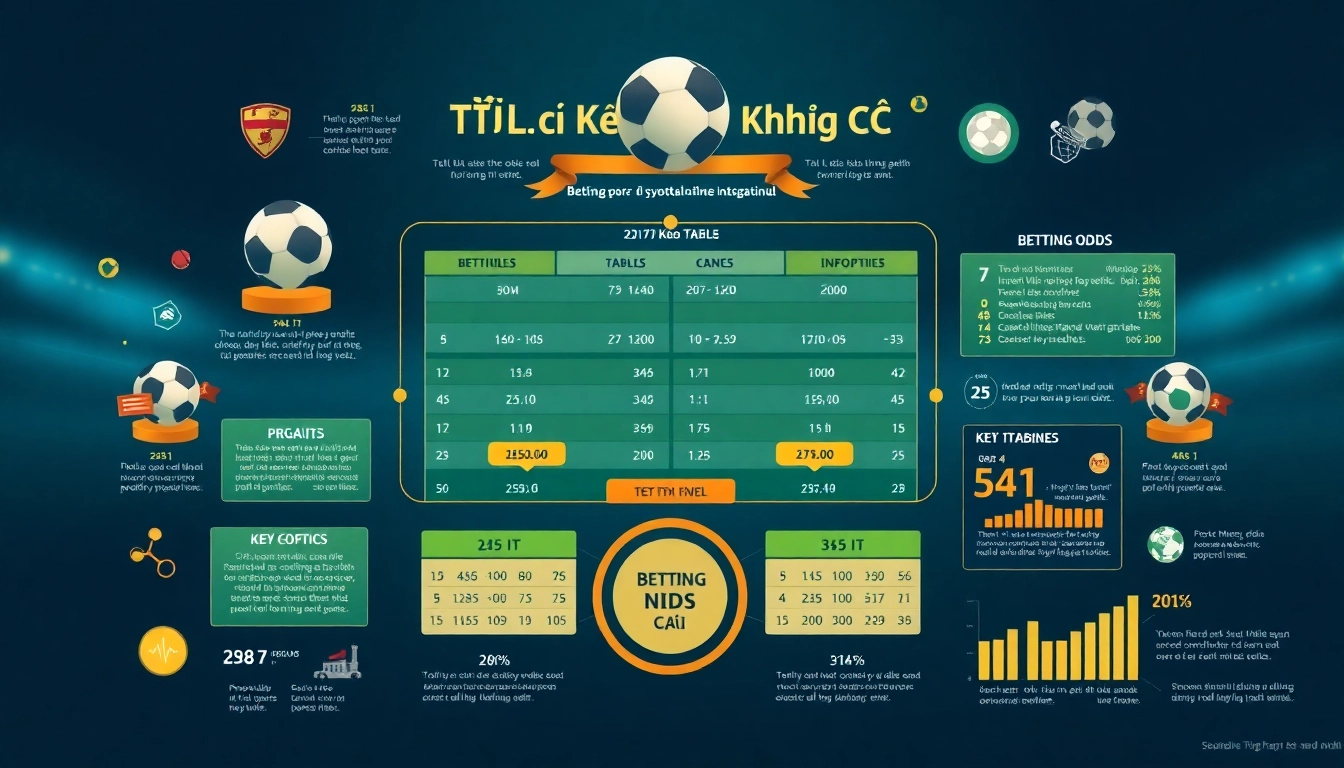 Dynamic infographic on tỷ lệ kèo nhà cái showcasing sports betting odds and trends.