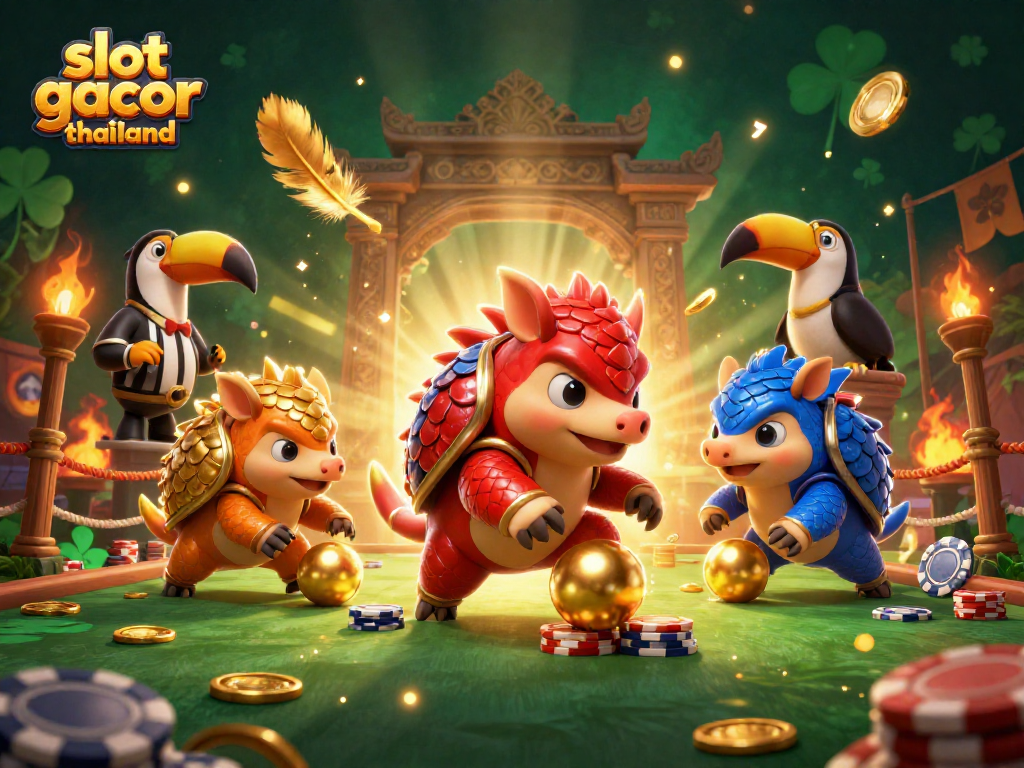 Experience the thrill of slot gacor thailand as rival pangolins compete in a dynamic casino scene.
