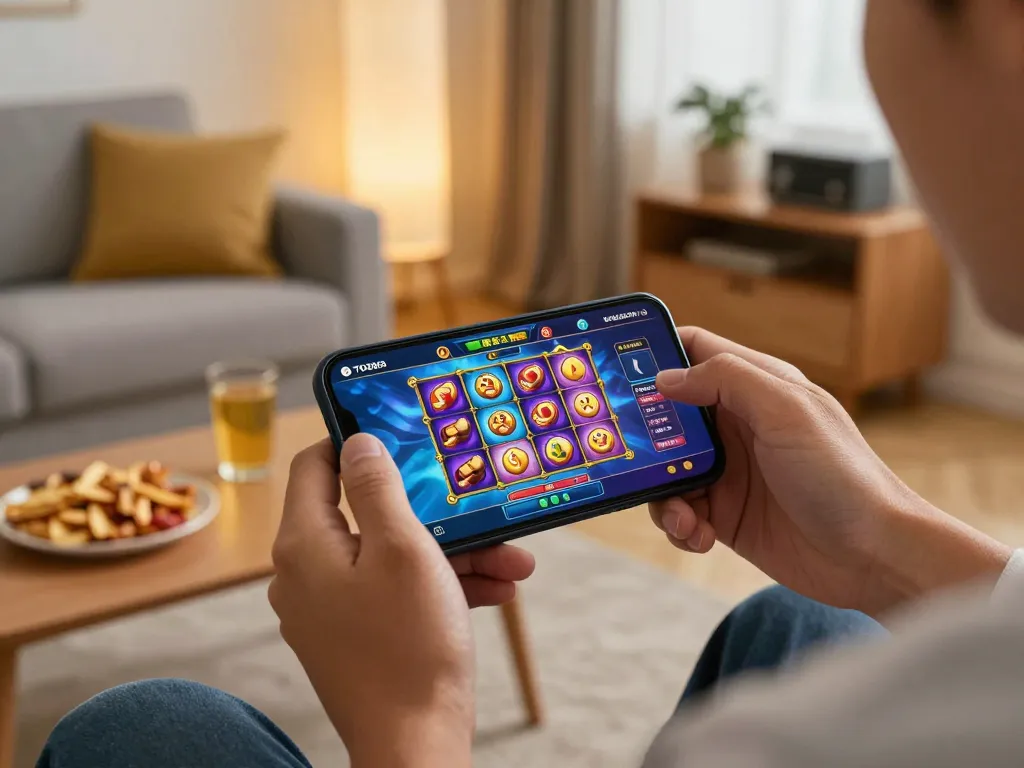 Engaged player using the TO288 mobile app for exciting online gameplay.