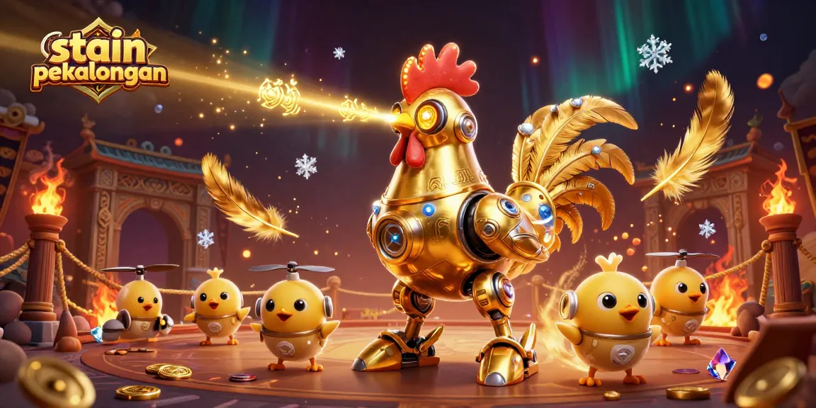 Bet and win with Stain Pekalongan in an engaging casino illustration featuring cartoon robots.